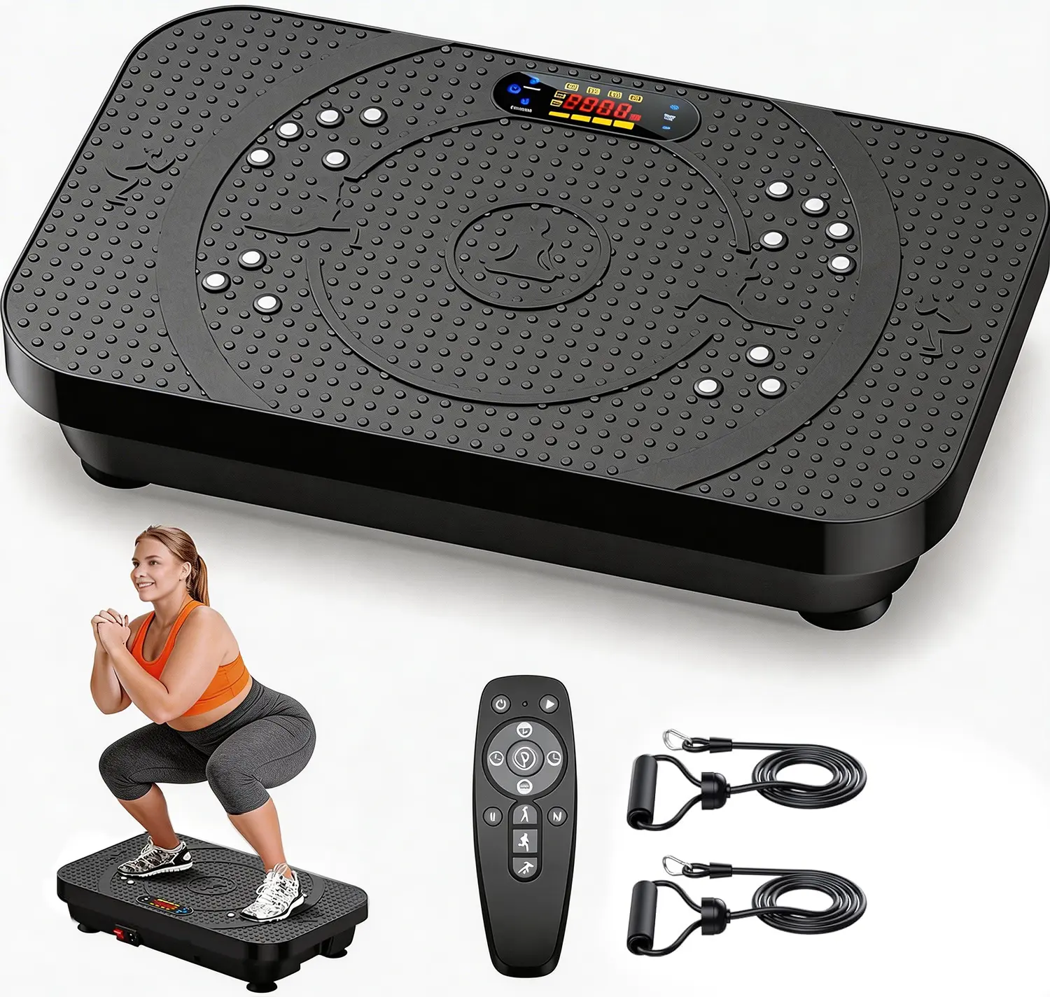 PBYRD Vibration Plate, 999 Speed Level & 60HZ High Frequency Body Vibration Fitness Platform for Full Body Workout, 4 Modes, 330 LBS Capacity, Home Exercise, Compact Design
