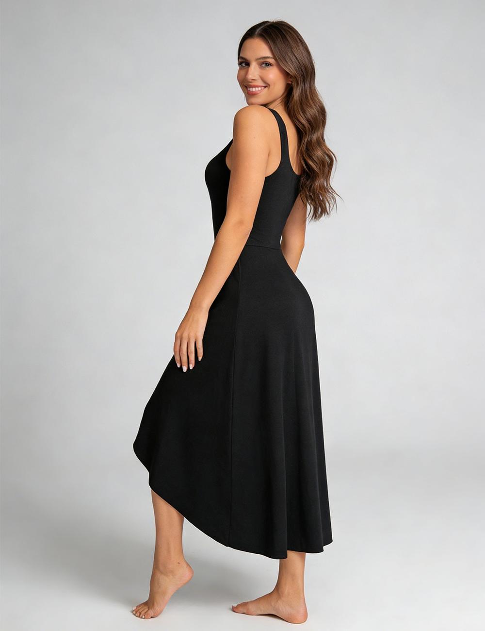 formal sleeveless women's black off the shoulder sexy dress Xihbxyly Off Shoulder Formal Dresses for Women, Women's Summer Sexy Sloping Shoulders Ruffle Sleeveless Sling Hip Wrap Slit Solid Slimming Dresses Off