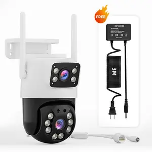 ICSEE 6MP Outdoor Security Camera with 2 Lenses WiFi 2.4GHz Wireless IP Cam for Home Safety CCTV Monitoring AI Human Track Color Night Vision Pan Tilt Zoom Two-Way Audio Motion Alert Supports ONVIF  camera