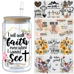 5PCS Inspirational UV DTF Stickers | Waterproof Positive Affirmations for Mugs