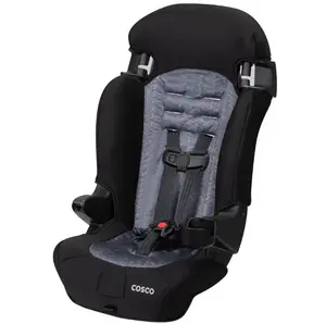 Cosco Kids Finale High-Back Booster For Child Vehicle Safety 2-in-1 Toddler Car Seat Cushion Braided Twine II Design
