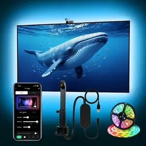 USB Powered TV Background Atmosphere Light, RGB Color Changing LED Light Strip, Smart LED Lights for Home Theater, Party, Festival