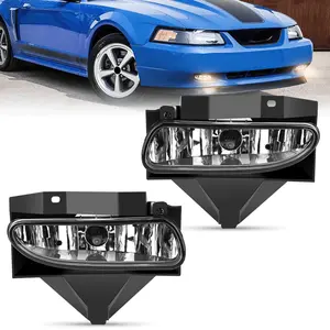 Nilight 1999 2000 2001 2002 2003 2004 Ford Mustang Fog Lights Assembly Clear Lens 880 27W Bulbs