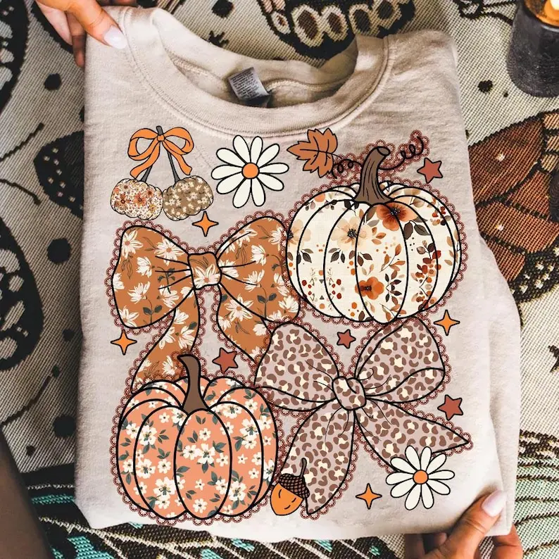Comfort Colors Floral Pumpkin Shirt, Floral Coquette , Fall Pumpkin , Autumn, Fall Girly, Fall Sublimation, Tis The Season, Pumpkin