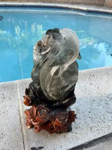 Natural Green Ghost Figurine - Handmade - Large Statue - Feng Shui for House Protection