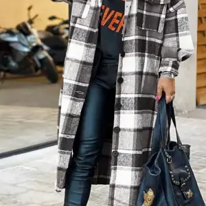 Plaid Flannel Shacket Jacket Maxi Length Comfort