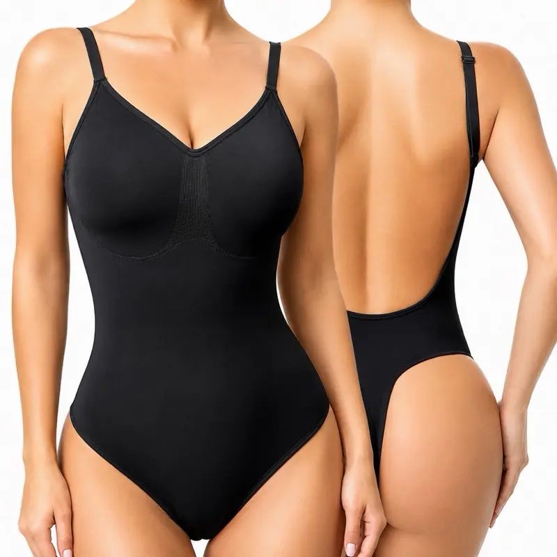 GC Women’s Thong Bodysuit Strong Compression Shapewear with Waist & Core Sculpting