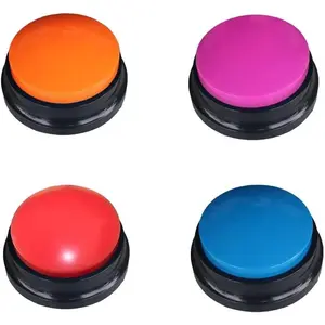 4 Color Voice Recording Button,  Buttons for Communication Pet  Buzzer, 30 Second Record & Playback, Funny  for Study Office Home - 4 Color Packs