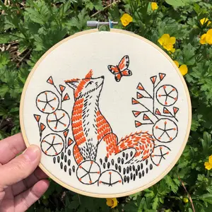 Fox in Phlox Embroidery Kit