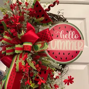 Watermelon Grapevine Wreath for Holiday and Seasonal Decor Spring Summer Versatile Use Festive Touch Home Ambiance Enhancer