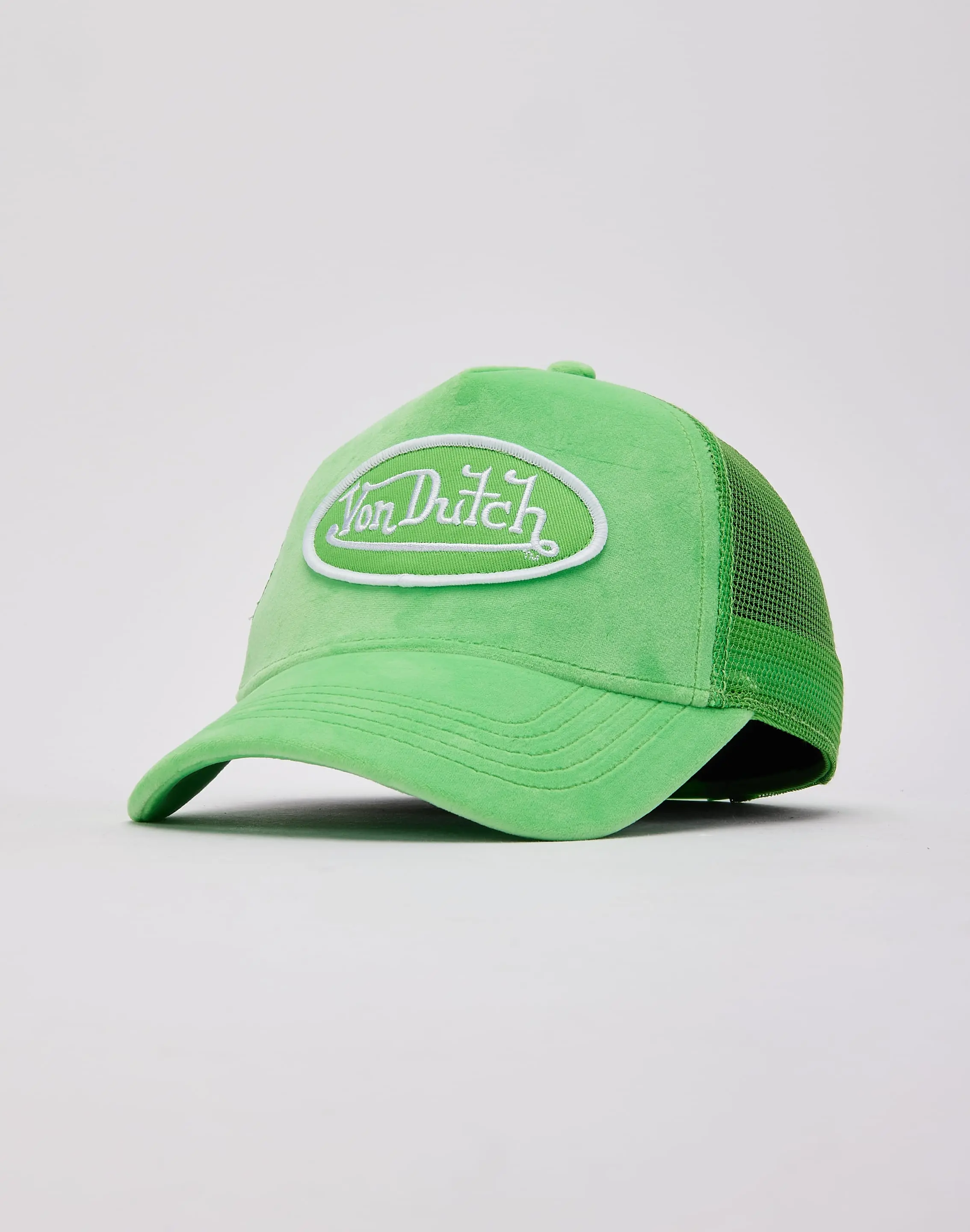 Womens Von Dutch Velvet Trucker Hat