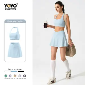 CANDYYOYO High-Waist Flared Yoga Skirt for All Seasons Breathable & Comfortable Ideal for Outdoor Activities or Daily Commuting