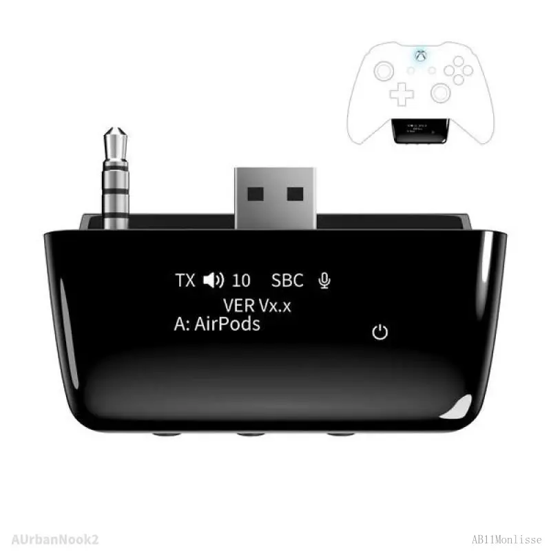 Bluetooth 5.2 Wireless Audio Adapter for Xbox One, Xbox Series X |   S and Elite 2 Controller, Xbox Mic Adapter with Screen Supports Low LatencyAUrbanNook2AB11Monlisse