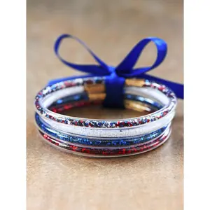 Sparkle Jelly Bangle Bracelet Set | 4th of July