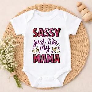 Newborn Baby Girl Boy Bodysuit Romper Outfit Sassy Just Like My Mama Special Occasion Skin-Friendly Newborn Clothes Coming Home Outfit Perfect Present for Baby Shower, New Mom, Grandparents, Ideal for First Photos & Special Days