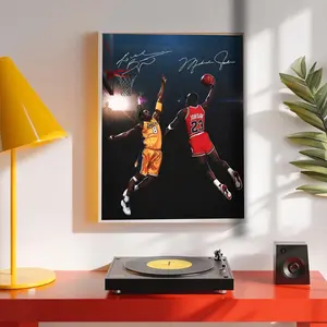 Michael Jordan Guarding Kobe Bryant Poster
