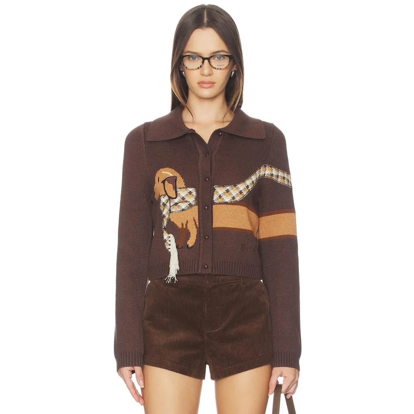 House of Sunny Walk in The Park Tripper Cardigan in Tobacco