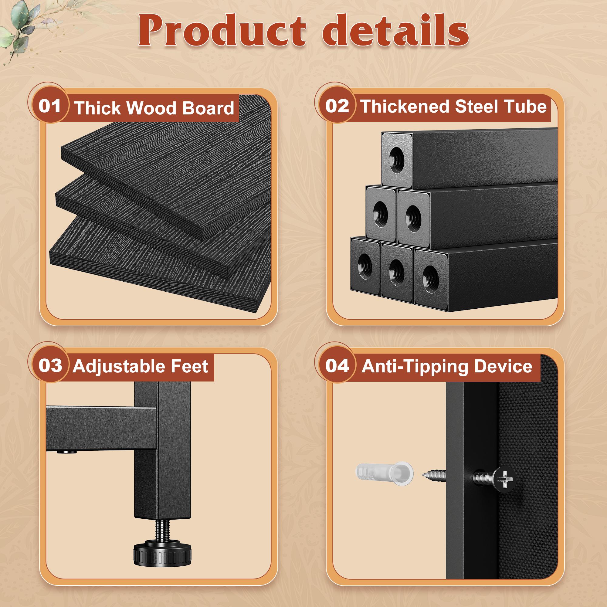 【Storage TV Stands】Raybee 30'' H Dresser with 5 Drawers,Old School & Chill Vibe TV Stands with Cabinets for Living Room with LED & Charge Station(2 USB Ports & 2 Power Outlets), Match 50 Inches TV,Combining Aesthetics with Practicality