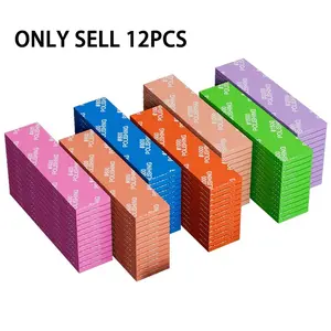 12pcs Wet/dry Silicon Carbide Sandpaper and Sponge Set, #400 to #1500 Mesh, Multi-Mesh Grinding and Polishing Kit
