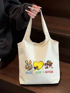 Stylish Tote Bags Care for Autism 2 Cute and Practical Perfect for travel,shopping,and everyday use.