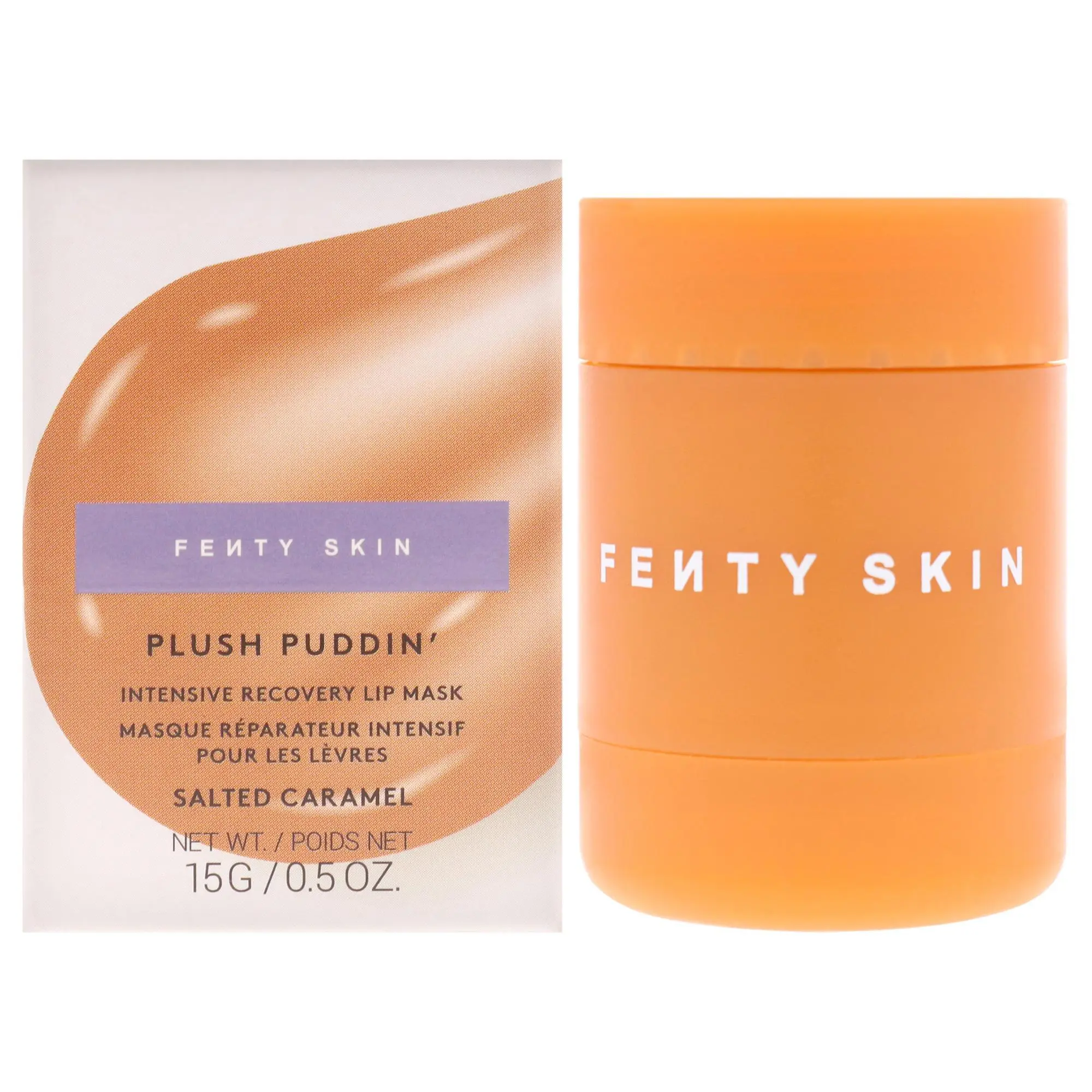Women's Plush Puddin Intensive Recovery Lip Mask - Salted Caramel Flavor (Taste), Fenty Beauty, 0.5 oz (15g) Lip Care, On-the-Go Use, Recovery Boost