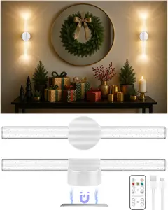White Rechargeable Wall Sconces Set of 2, White Battery Operated Wall Sconce Set with Remote & Touch, Wireless Wall Sconces Set of Two for Bathroom Bedroom Living Room Decor