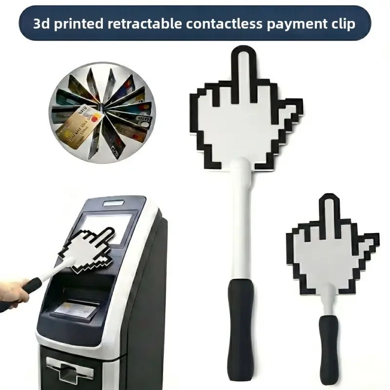 Novelty Pixel Hand Payment Wand | NFC Tap to Pay Card Holder | Funny Contactless Payment Tool | Extendable Pay Wand for Drive Thru Gas Station | Creative Payment Accessory for Car Drivers
