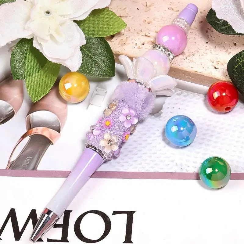 【B001】Acrylic beads for pens keychain beads Diy Jewelry Decoration Beaded Tassel Charms Adjustable Beaded Design