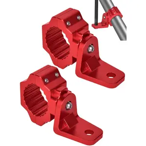 2-Pack Red UTV Flag & Light Bar Mount, 360 °   Rotating Whip Light Mount Bracket for 1.75"-2" Roll Cage, Heavy-Duty Aluminum Alloy Fit Polaris RZR, Can-Am Maverick