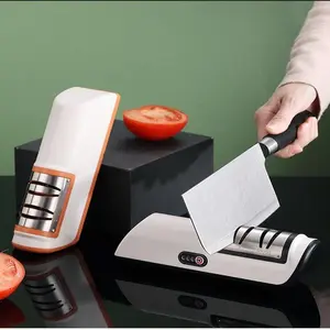 Electric knife sharpener, fully automatic knife sharpener, kitchen knife sharpener, whetstone blade, knife sharpener, sharpening tool, knife sharpener, whetstone, whetstone (black)