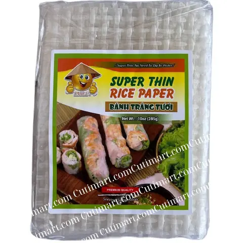 Smile Brand Super Thin Rice Paper (Bánh Tráng Không Nhúng Nước) - 10oz