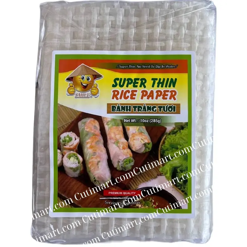 Smile Brand Super Thin Rice Paper (Bánh Tráng Không Nhúng Nước) - 10oz