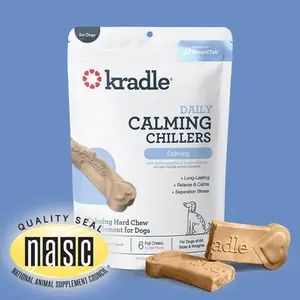 Kradle Daily Calming Chillers - Hard Chews for Dogs | Chicken Flavor