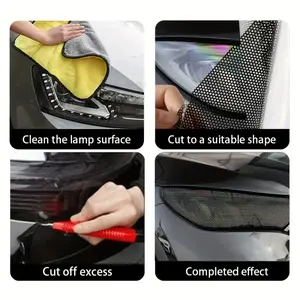 30100cm/11.8139.37in Car & Motorcycle Headlight Tint Film, Durable Lamp Cover Sticker for Headlights & Taillights, Creative Decorative Light Stickers, Universal Fit