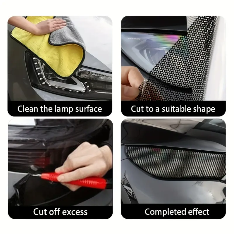 30100cm/11.8139.37in Car & Motorcycle Headlight Tint Film, Durable Lamp Cover Sticker for Headlights & Taillights, Creative Decorative Light Stickers, Universal Fit