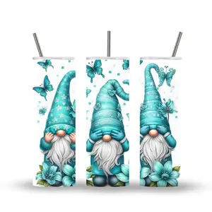 20oz Stainless Steel Tumbler Beautiful Teal Gnomes