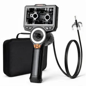fathersdaygift VEVOR Articulating Endoscope with Light, 4-Way 360 Articulated Borescope, 0.24 Slim Lens 1920x 1080, 4.5 HD IPS Screen, 8X Zoom Inspection Camera for Auto, Mechanical Equipment (4.9FT Snake Cable)