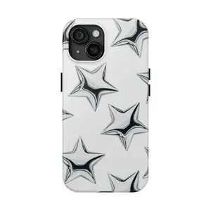 3D Silver Stars Phone Case Accessories Durable
