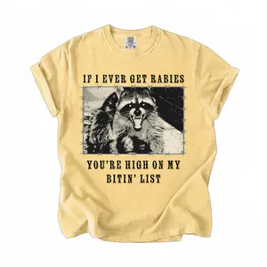 [Comfort Colors] If I Ever Get Rabies Summer T-Shirt, You're High On My Btin' List Xmas Tee, Country Music Shirt, Vintage Summer Gift Idea Shirt