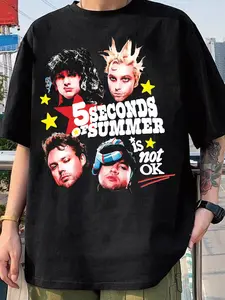 5 Seconds of Summer Tee - 5sos , Luke Hemmings, Calum Hood, Michael Clifford, Ashton Irwin gift