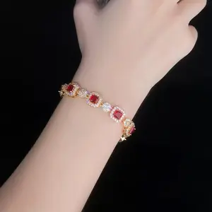 (Red) Unisex Gemstone Bracelet