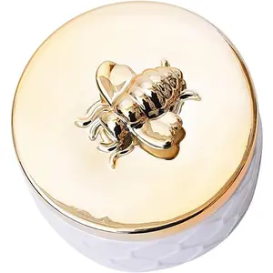 Ceramics  Box w/Accessories Organizer Storage Tank Container (Bee Lid)