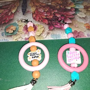 Beaded Keychains - Colorful Bead Designs with Inspirational Quotes and Tassels