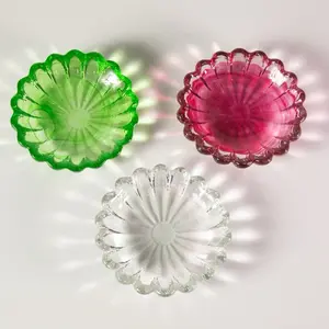 Ignite Glass Studios Lotus Dish - Colorful Glass Bowls for Decorative Use - 4 to 4.5 Inches Diameter - Perfect for Serving, Candles and Display. Handcrafted Tableware.
