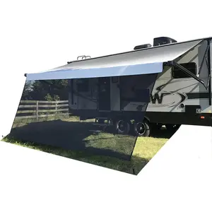 RV Awning Sun Shade Screen Sunshade 8' X 15' 3'' (Fit for 16' Awning)- Mesh Sunscreen Motorhome Camper Trailer Awning Shade Screen UV Blocker Completed Kits - 3 Year Warranty (Black)