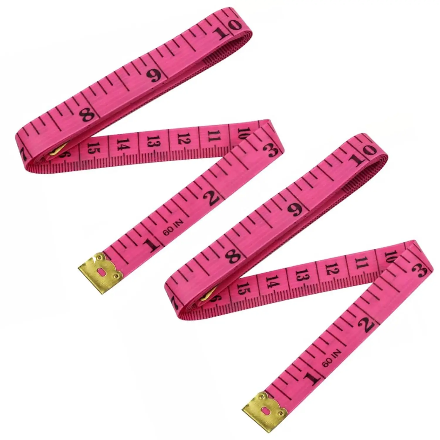 2pcs Soft Tape Measure Double Scale Measuring Tape Body Sewing Flexible Tailor Craft Vinyl Ruler for Weight Loss Medical Body Measurement, Has Centimetre Scale on Reverse Side 60-inch Pink