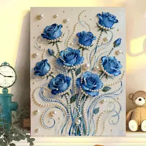 Pearl Painting DIY Craft Kit – Round-hole mosaic with 3D pearlescent art. A stress-relieving parent-child handcraft activity that builds focus and creativity. Finished piece comes with a frame, perfect for home decoration or as a festival gift.