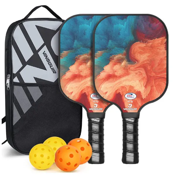 USAPA Approved Pickleball Paddle Set, Fiberglass Pickleball Rackets with 4 Balls & Carry Bag, Premium Complete Pickleball Kit for Beginners, Adults, Indoor & Outdoor Play