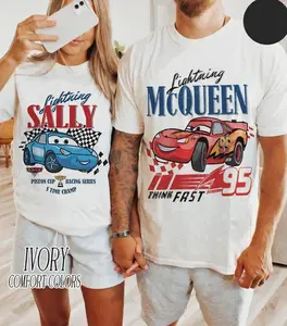 Lightning & Sally Matching Shirts, Cars Couple Tee, Piston Cup Racing Shirt, His and Hers Trip Outfit, Honey Moon Tee