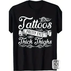 Plus Size Women's Casual Thigh Tattoo-Inspired T Shirt with Zodiac Pattern and Round Neck for Halloween Christmas and Birthday Gifts